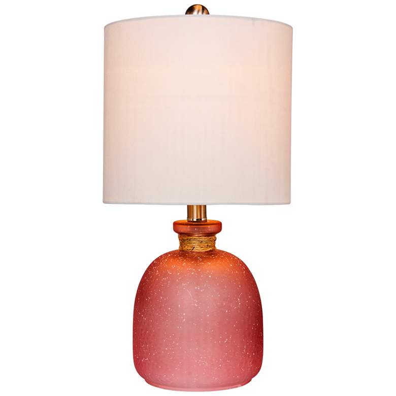 Image 1 Coastal Bottle 19 1/2 inchH Frosted Pink Glass Accent Table Lamp
