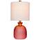 Coastal Bottle 19 1/2"H Frosted Pink Glass Accent Table Lamp