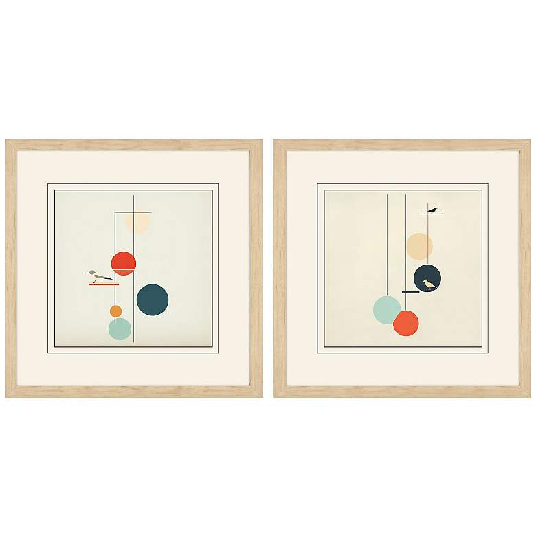 Image 1 Coastal Companions 20"W x 20"H Framed Art Set of 2