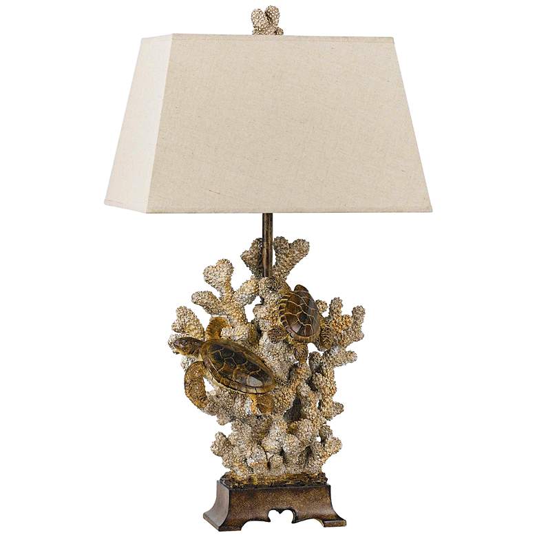 Image 1 Coastal Coral Sandstone Table Lamp