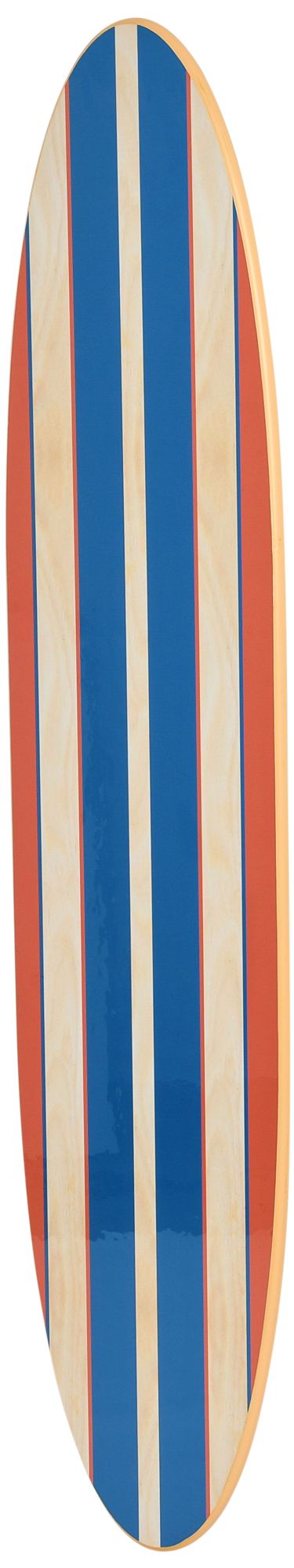 Image 5 Coastal Decorative Surfboard Wall Decor Red & Blue Stripes more views