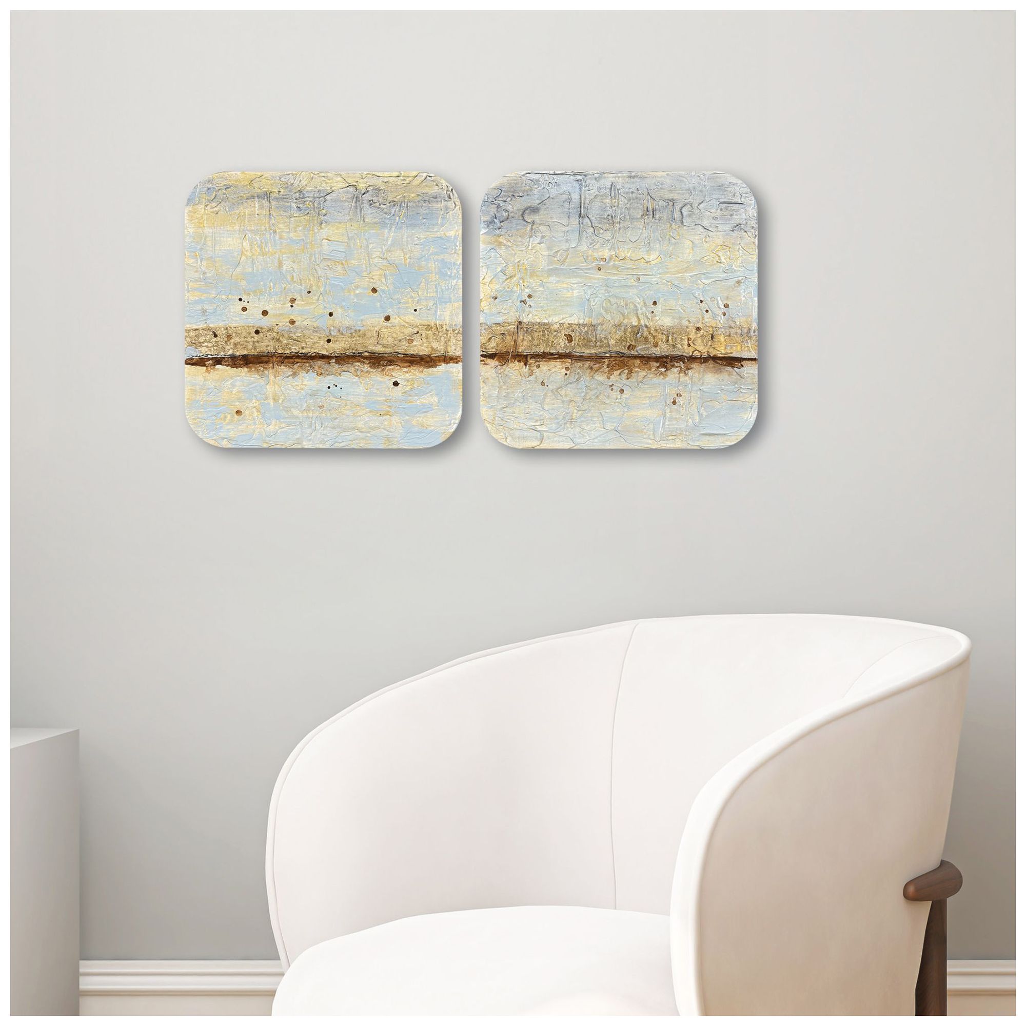 Image 4 Coastal Horizon II 12"W x 12"H Wall Sculpture Set of 2 more views