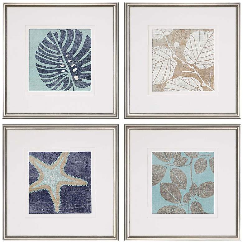 Image 1 Coastal I 18"W x 18"H Framed Art Set of 4