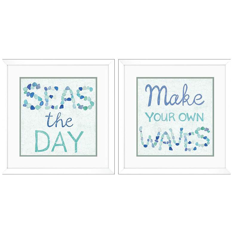Image 1 Coastal Inspire 17"W x 17"H Framed Art Set of 2