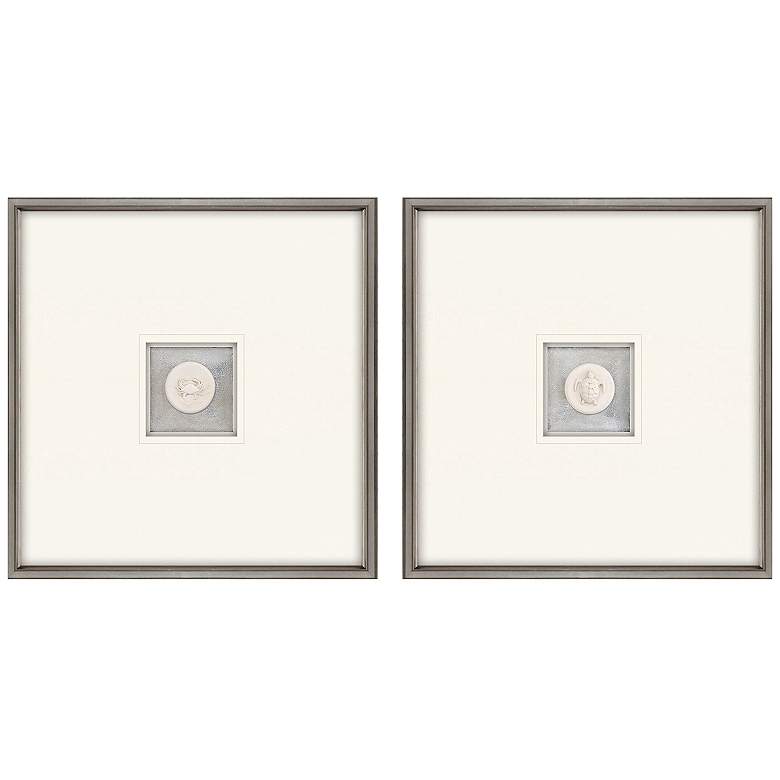 Image 1 Coastal Intaglio II 21"W x 21"H Framed Art Set of 2