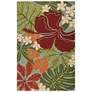 Thumbnail2 of Coastal Lagoon Luau COL20 2'X3' Red and Green Area Rug