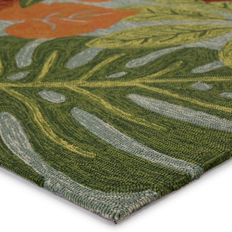 Coastal Lagoon Luau COL20 5&#39;x7&#39;6&quot; Red and Green Area Rug more views