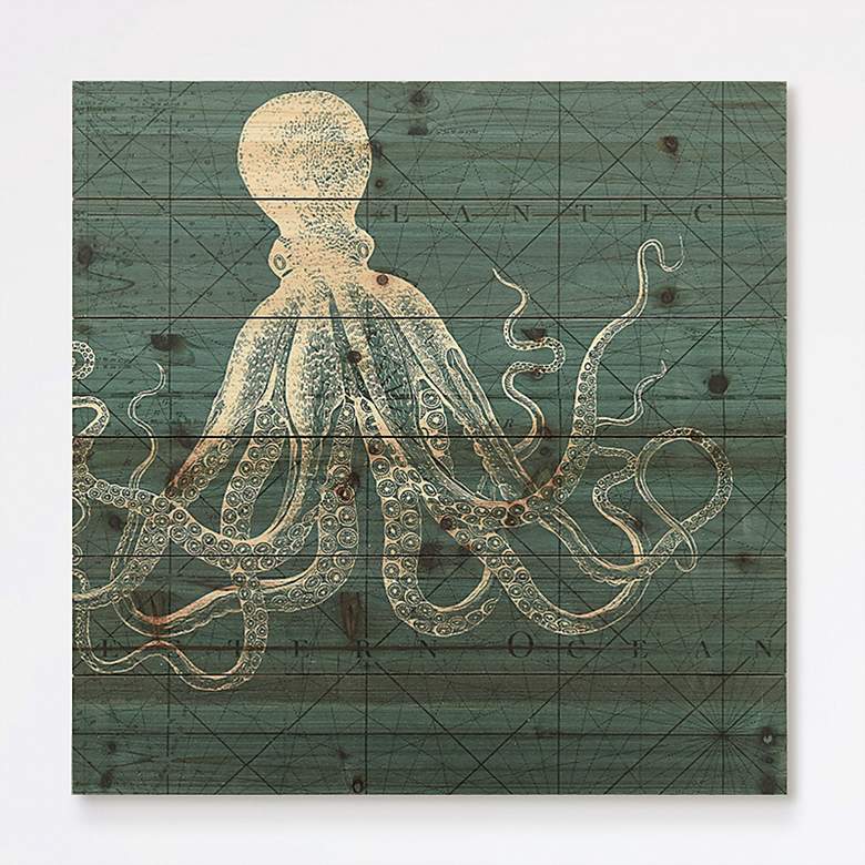 Image 1 Coastal Menagerie B 24"W Giclee Print Solid Wood Wall Art