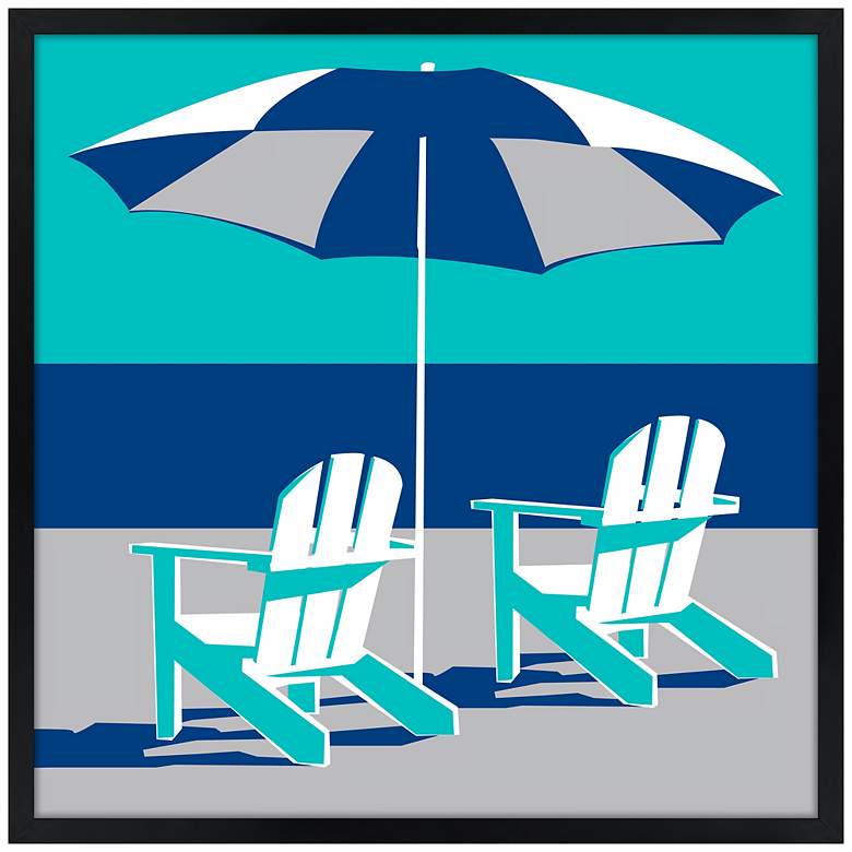 Image 1 Coastal Morning 21" Square Black Giclee Wall Art