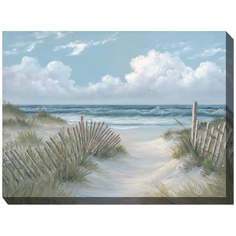 Image 2 Coastal Morning 40" Wide Rectangular Outdoor Canvas Wall Art