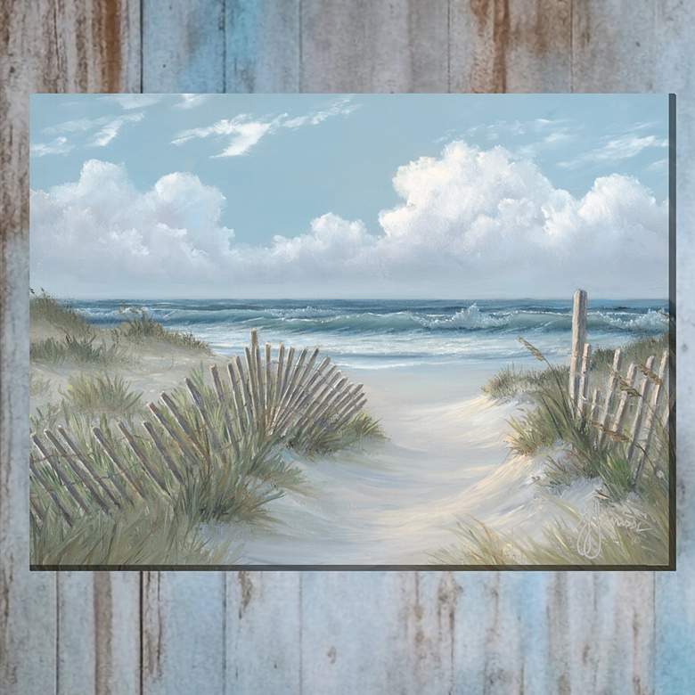 Image 1 Coastal Morning 40" Wide Rectangular Outdoor Canvas Wall Art