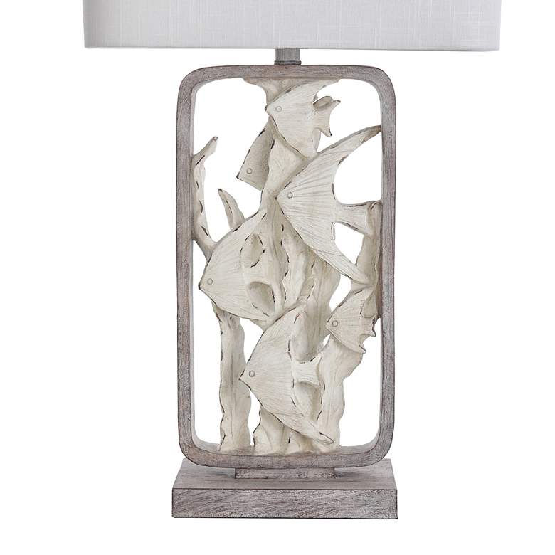 Image 4 Coastal Ocean Cream and Gray Handcrafted Tropical Fish Table Lamp more views