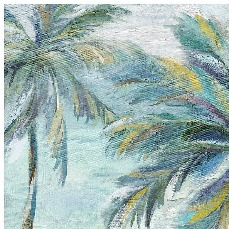 Image 2 Coastal Palm 2 24 inch Square Outdoor Canvas Wall Art more views