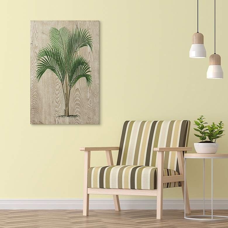 Image 6 Coastal Palm 36"H 2-Piece Giclee Printed Wood Wall Art Set more views