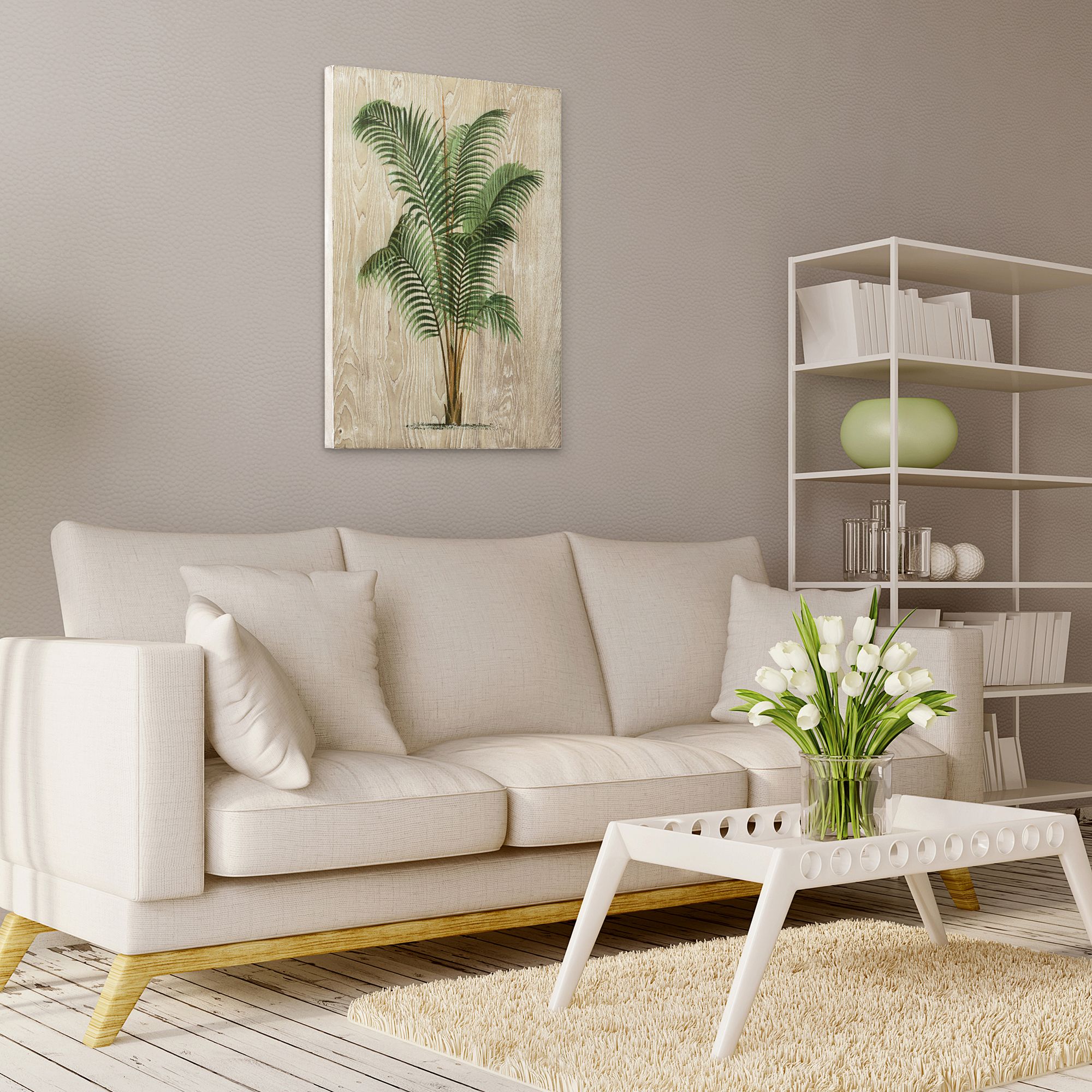 Coastal Palm 36"H 2-Piece Giclee Printed Wood Wall Art Set