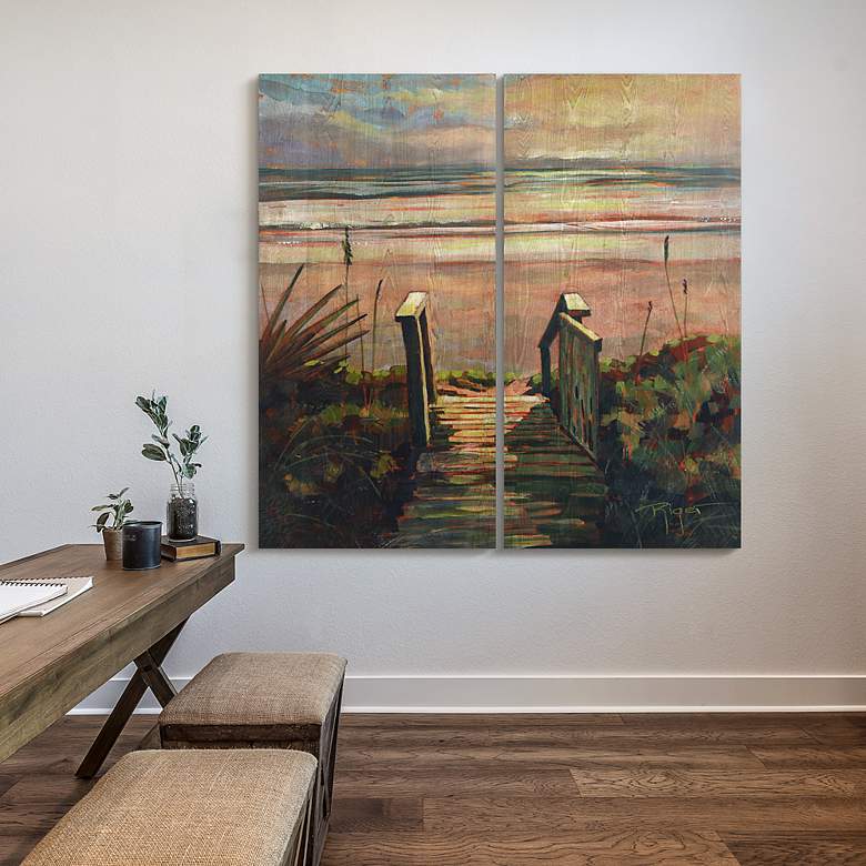 Image 6 Coastal Paradise Found 60"H 2-Piece Giclee Wood Wall Art Set more views