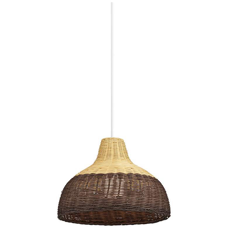 Image 2 Coastal Rattan 14" Wide Two-Tone Pendant Light more views