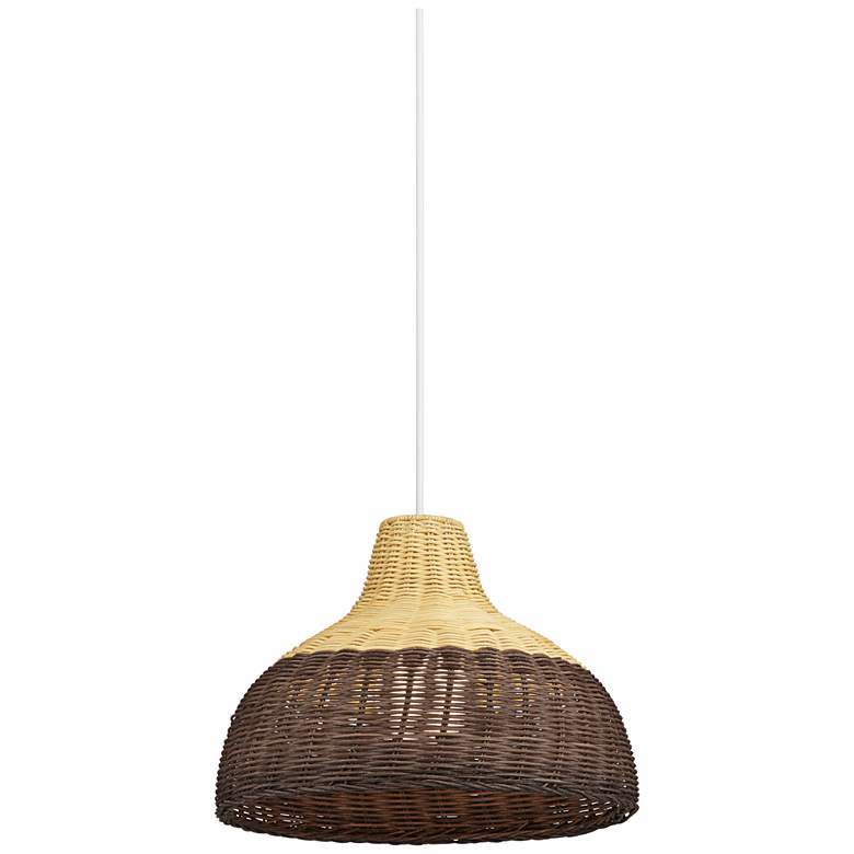 Image 2 Coastal Rattan 14 inch Wide Two-Tone Pendant Light more views