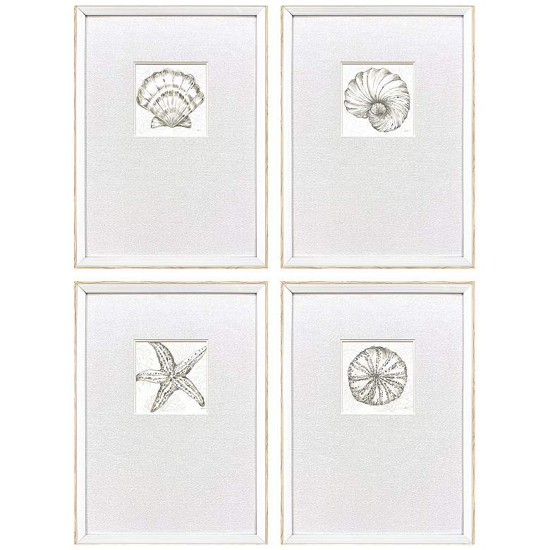 Image 1 Coastal Reef 15"W x 21"H Framed Art - Set of 4