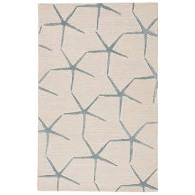 Image2 of Coastal Resort Starfish COR24 3'6"x5'6" Off-White Blue Ru