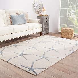 Image1 of Coastal Resort Starfish COR24 3'6"x5'6" Off-White Blue Ru