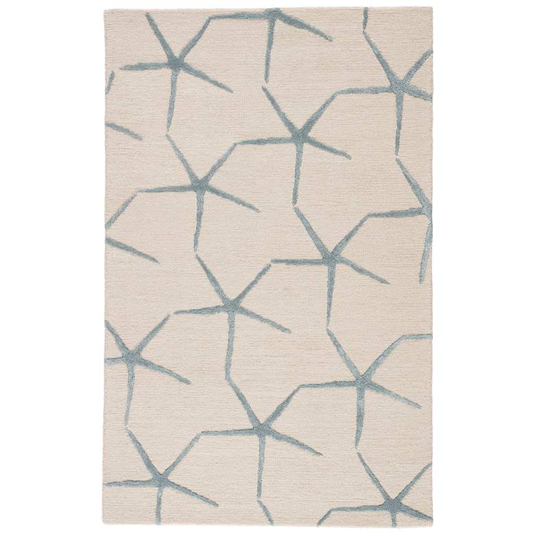 Image 2 Coastal Resort Starfish COR24 5'x8' Off-White Blue Area Rug