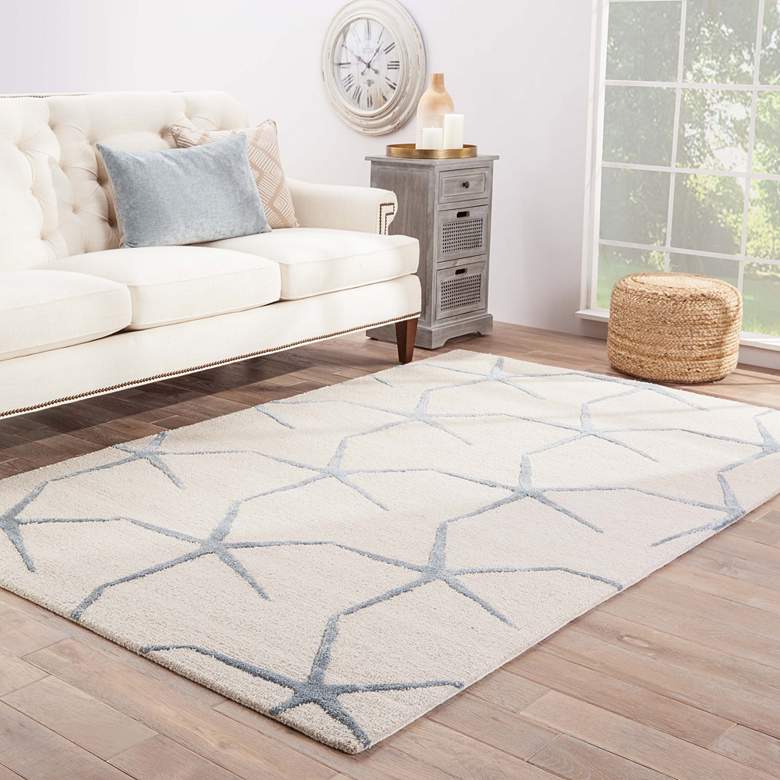 Image 1 Coastal Resort Starfish COR24 5'x8' Off-White Blue Area Rug