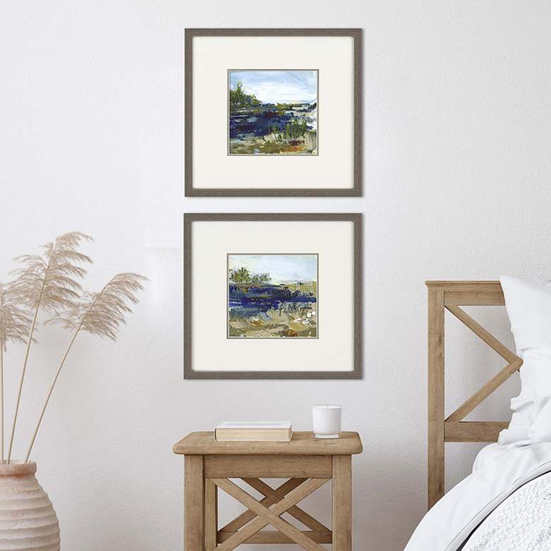 Image 1 Coastal Sand 21 inch Square 2-Piece Framed Giclee Wall Art Set 