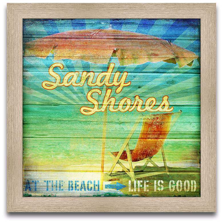Image 1 Coastal Sandy Shores 13 inch Square Giclee Wall Art