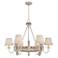 Coastal Seahorse 34" Antique Cottage Finish 6-Light Shade Chandelier