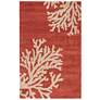 Thumbnail2 of Coastal Seaside Bough COS02 2'x3' Coral and Tan Area Rug