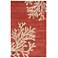 Coastal Seaside Bough COS02 Coral and Tan Area Rug