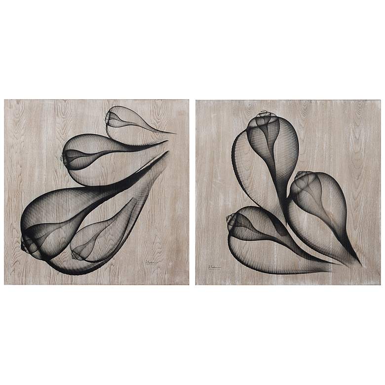 Image 2 Coastal Serenity 24" Square 2-Piece Giclee Wood Wall Art Set