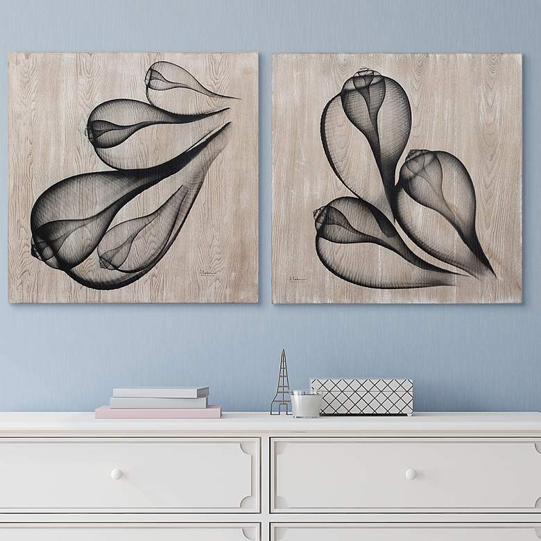 Image 1 Coastal Serenity 24 inch Square 2-Piece Giclee Wood Wall Art Set