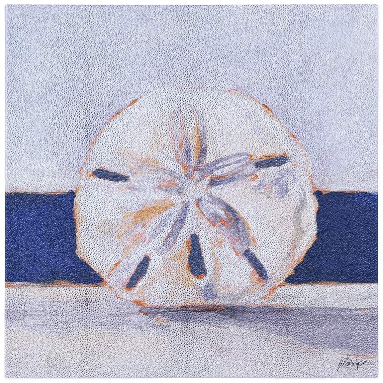 Image 1 Coastal Serenity I Sand Dollar Rendered on Shagreen Wrapped Canvas Wall Art