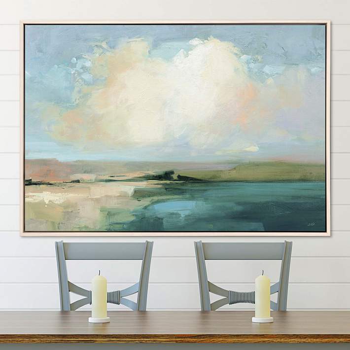 Coastal Sky 52 Wide Framed Giclee on Canvas Wall Art - #722J0