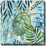 Coastal Turtle 24" Square Outdoor Canvas Wall Art