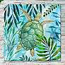 Coastal Turtle 24" Square Outdoor Canvas Wall Art