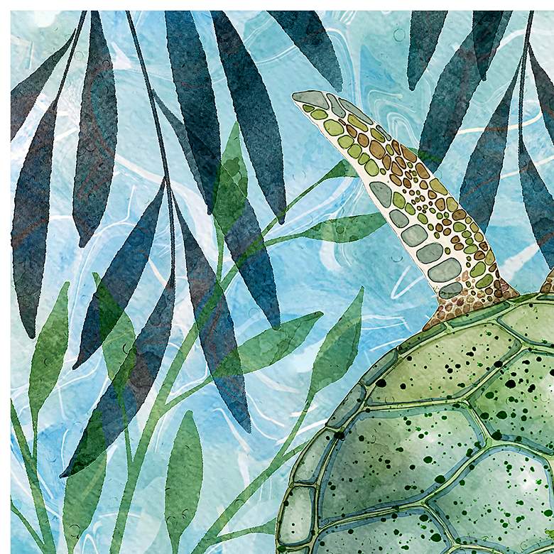 Image 3 Coastal Turtle 24" Square Outdoor Canvas Wall Art more views