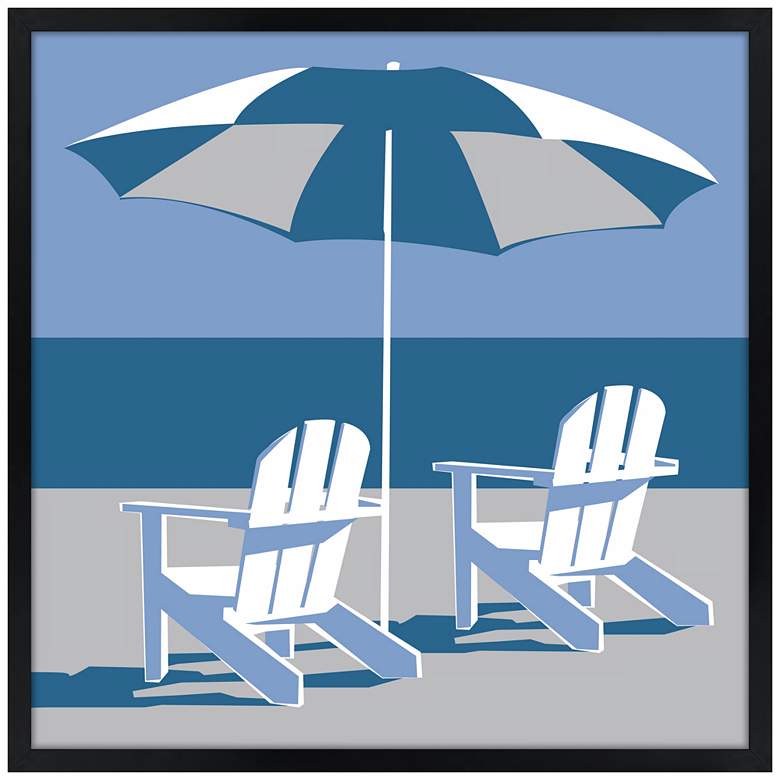 Image 1 Coastal Views 21" Square Black Giclee Wall Art