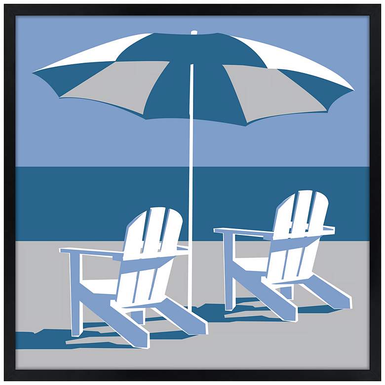 Image 1 Coastal Views 21" Square Black Giclee Wall Art
