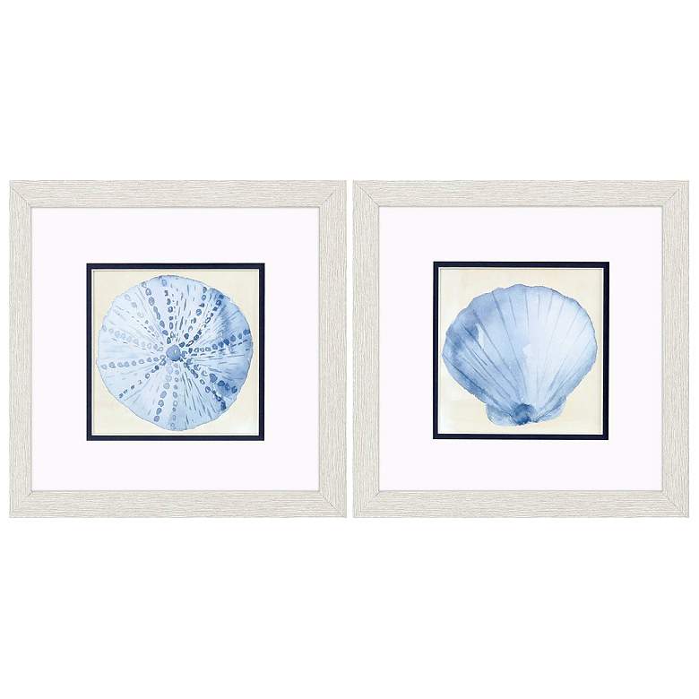 Image 1 Coastal Watercolor B 11"W x 11"H Framed Art Set of 2