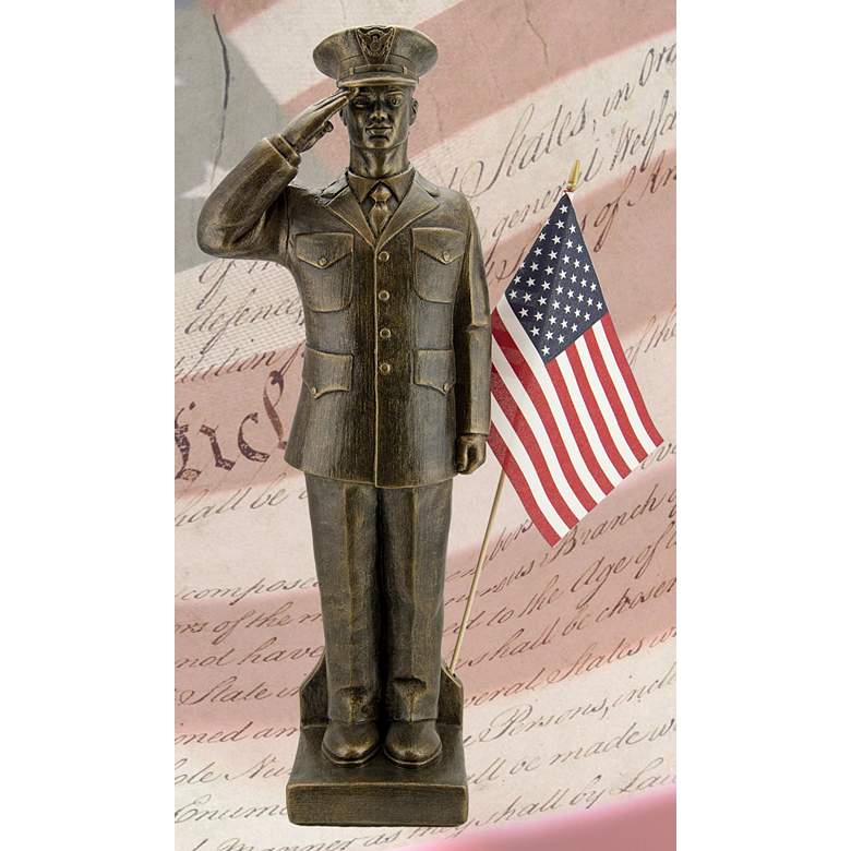 Image 1 Coastguard - African American 30" High Bronze Outdoor Statue