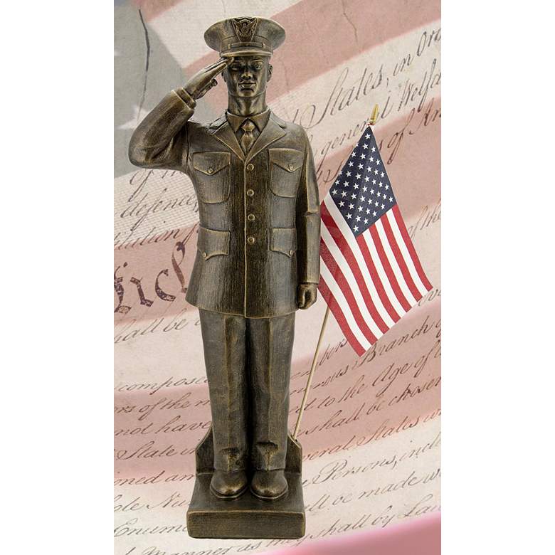 Image 1 Coastguard - African American 30 inch High Bronze Outdoor Statue