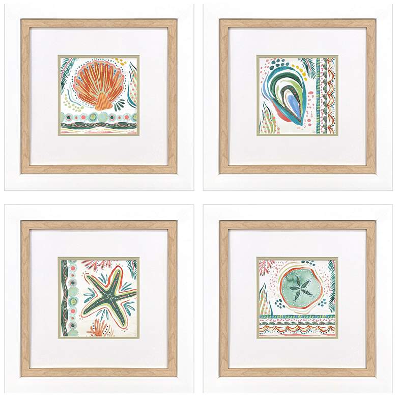 Image 1 Coastline 18"W x 18"H Framed Art Set of 4