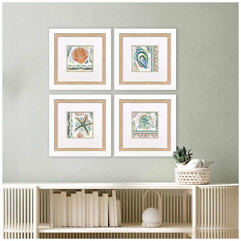 Image 4 Coastline 18"W x 18"H Framed Art Set of 4 more views