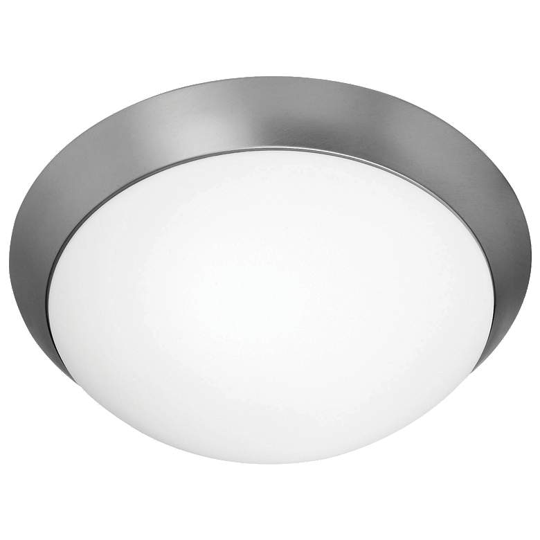 Image 1 Cobalt - 13 inch Dimmable LED Flush Mount - Brushed Steel Finish - Opal