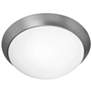 1_Cobalt 13" Wide 2-Light Brushed Steel Flush Mount w/ Opal Glass Shade
