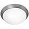 Cobalt 13" Wide 2-Light Brushed Steel Flush Mount w/ Opal Glass Shade