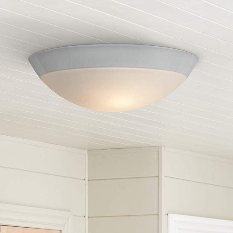 Image 1 Cobalt 13" Wide White Metal Outdoor Ceiling Light